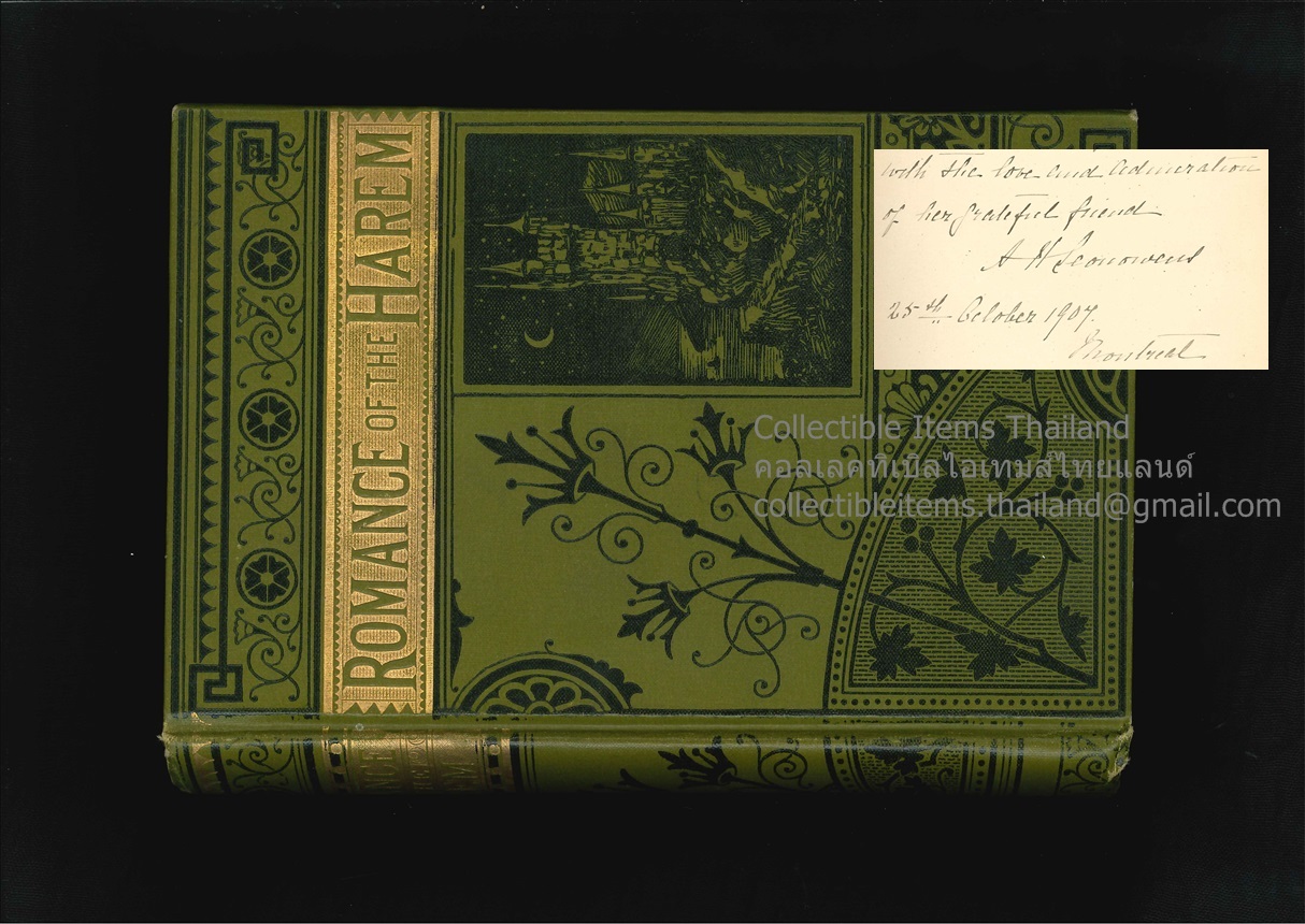 Romance of the Harem โดย Anna Leonowens; first edition first printing 1872 (พ.ศ.2415) สนพ.The John C. Wiston Co.- Signed and Inscribed by author ****หนึ่งเดียวที่เคยทราบว่าแหม่มแอนนาเซ็นไว้****