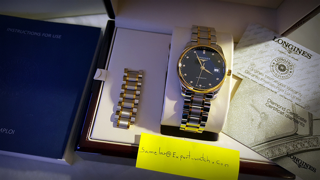 ขายนาฬิกาข้อมือ Longines Master Collection automatic ทองคำ18k เพชรแท้12เม็ด 0.055กะรัต สภาพสวย อุปกรณ์ กล่อง ครบ ศูนย์ไทย