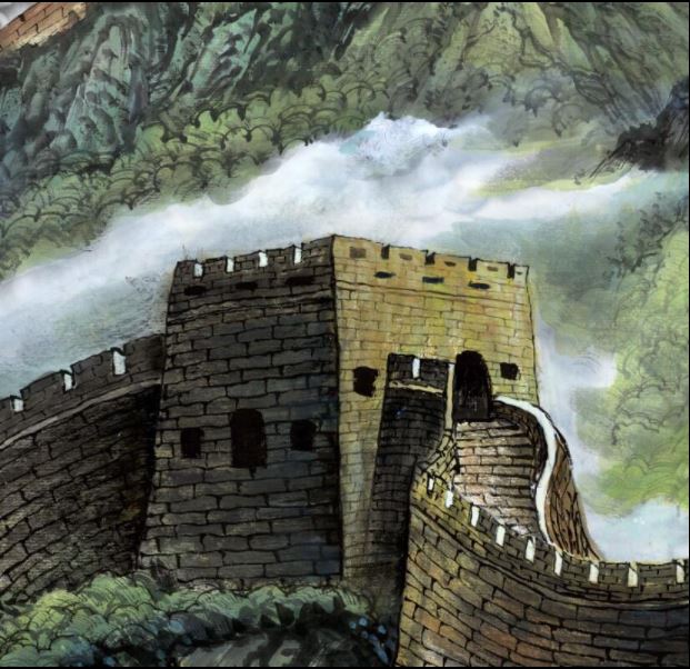 ภาพวาดสี่สีกำแพงเมืองจีน ประเทศจีนแบบที่ (1) 长城中国绘画 (Type 1) The Great Wall Chinese Calligraphy Painting (Type 1)