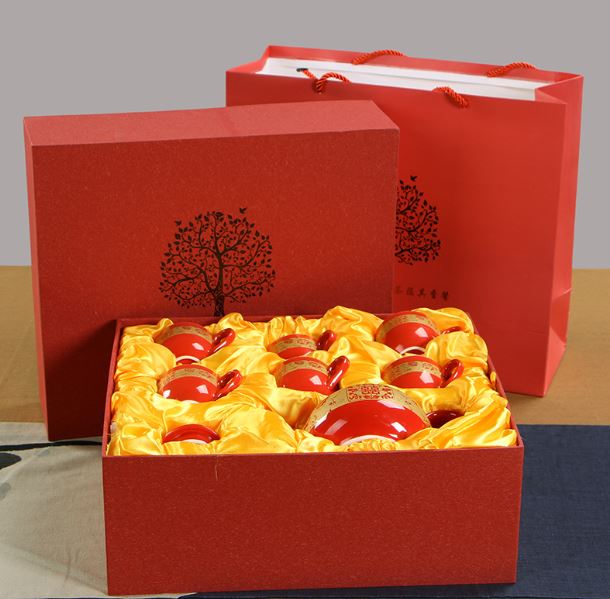 ชุดน้ำชาสำหรับพิธีมงคลสมรสแบบจีน/ของขวัญชุดน้ำชามงคลสมรส 包邮双喜结婚茶具套装婚庆礼品 Double Happiness Wedding Tea Set/Wedding Gift