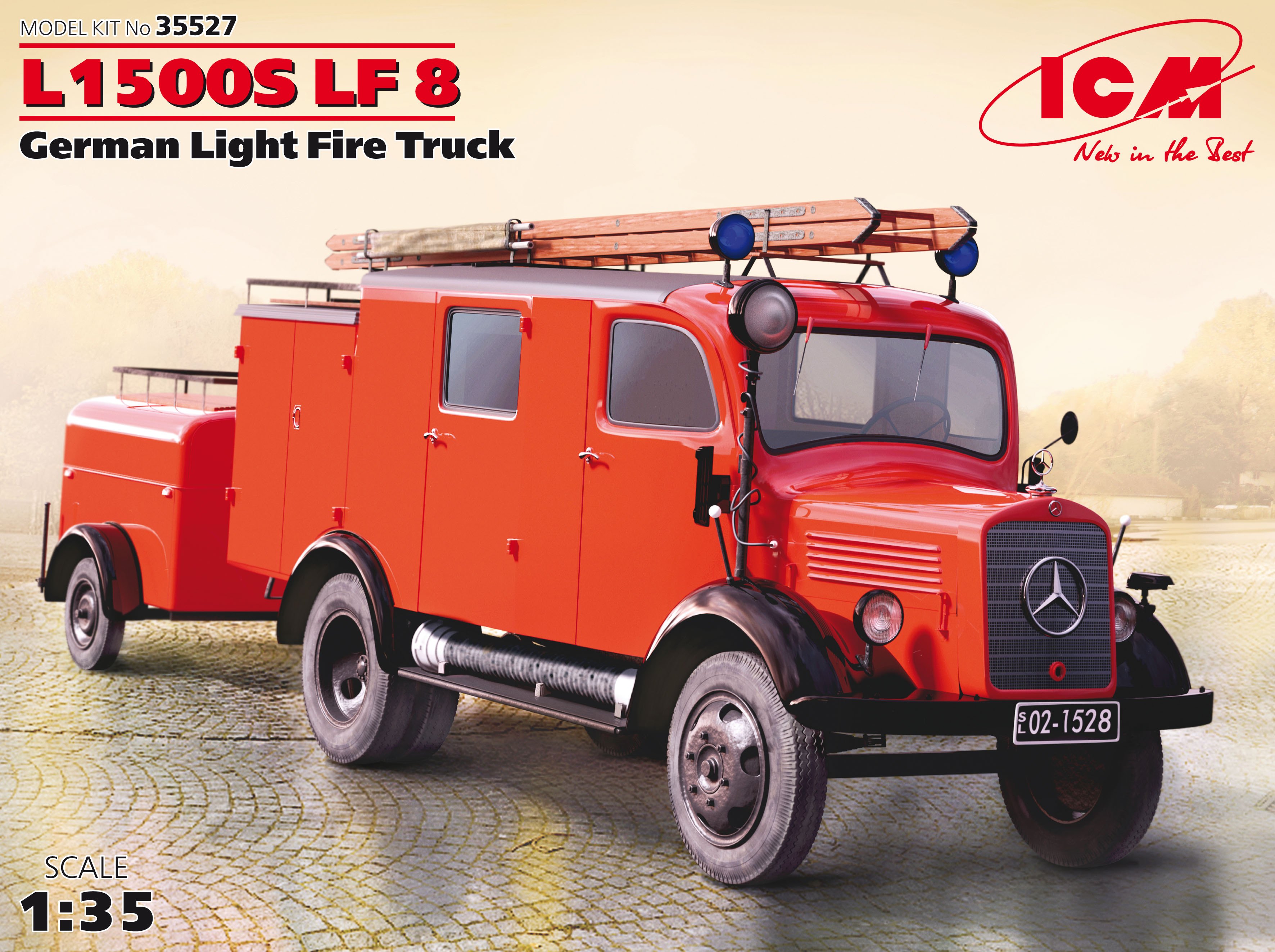 โมเดลรถดับเพลิง ICM ขนาด 1/35 ICM35527 L1500S LF 8 German Light Fire Truck