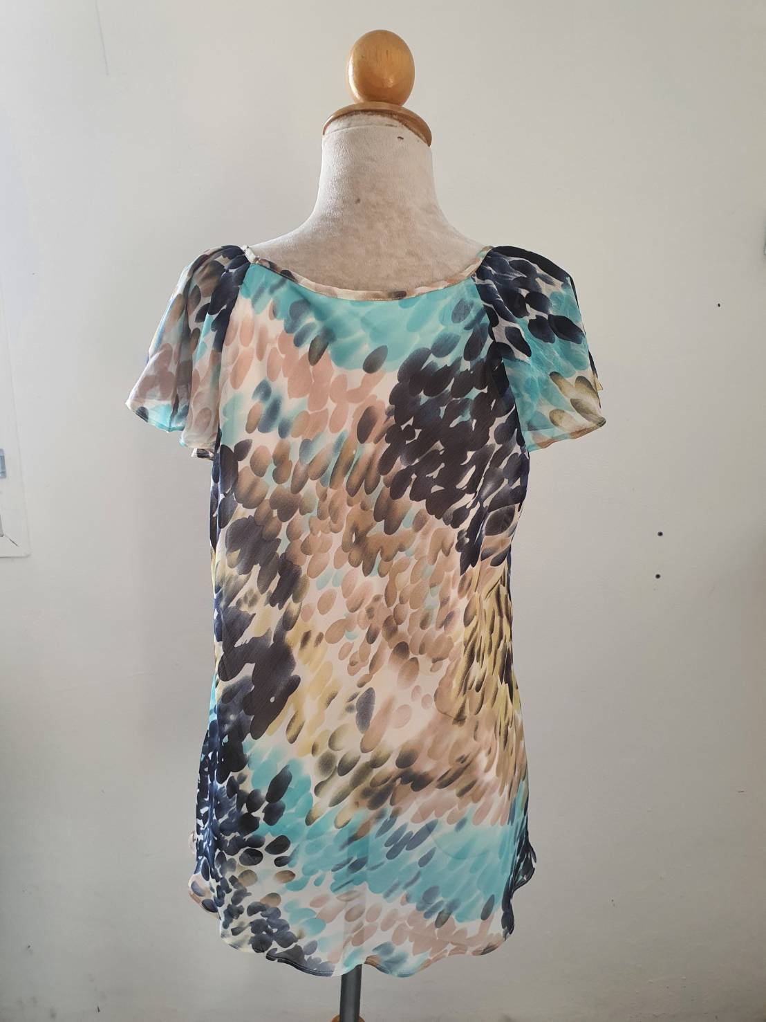 FF05822 เสื้อผ้ามือสอง ชีฟอง ลายสวยๆ แบรนด์ dressbarn อก free-46 นิ้ว