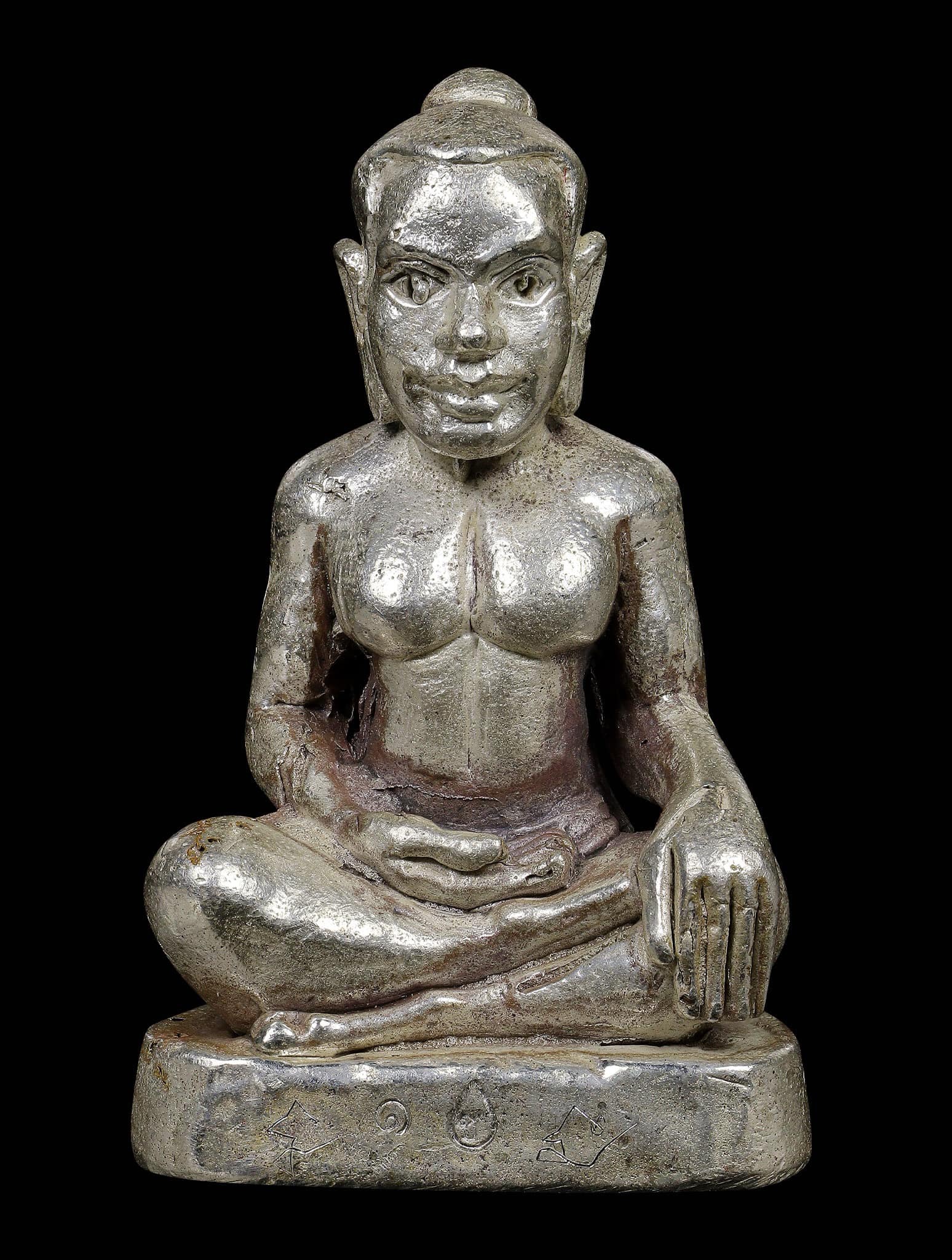 พระเจ้าชัยวรมันที่๗ (เนื้อเงินเก่าโบราณ) King Jayavarman VII. (ancient silver material) SKU-03503