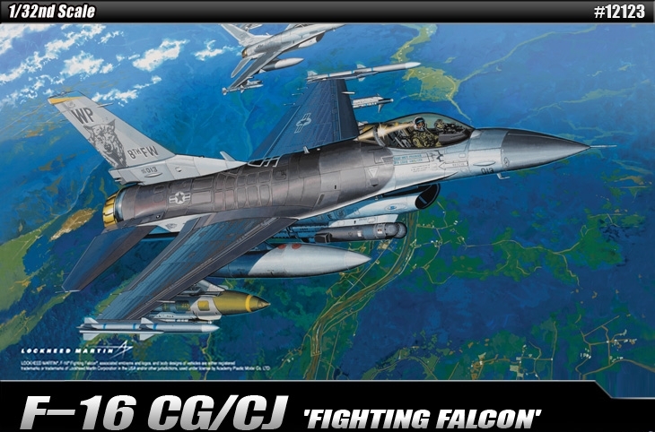 โมเดลเครื่องบินจำลอง Academy ขนาด 1/32 AC12123 F-16CG/CJ Fighting Falcon