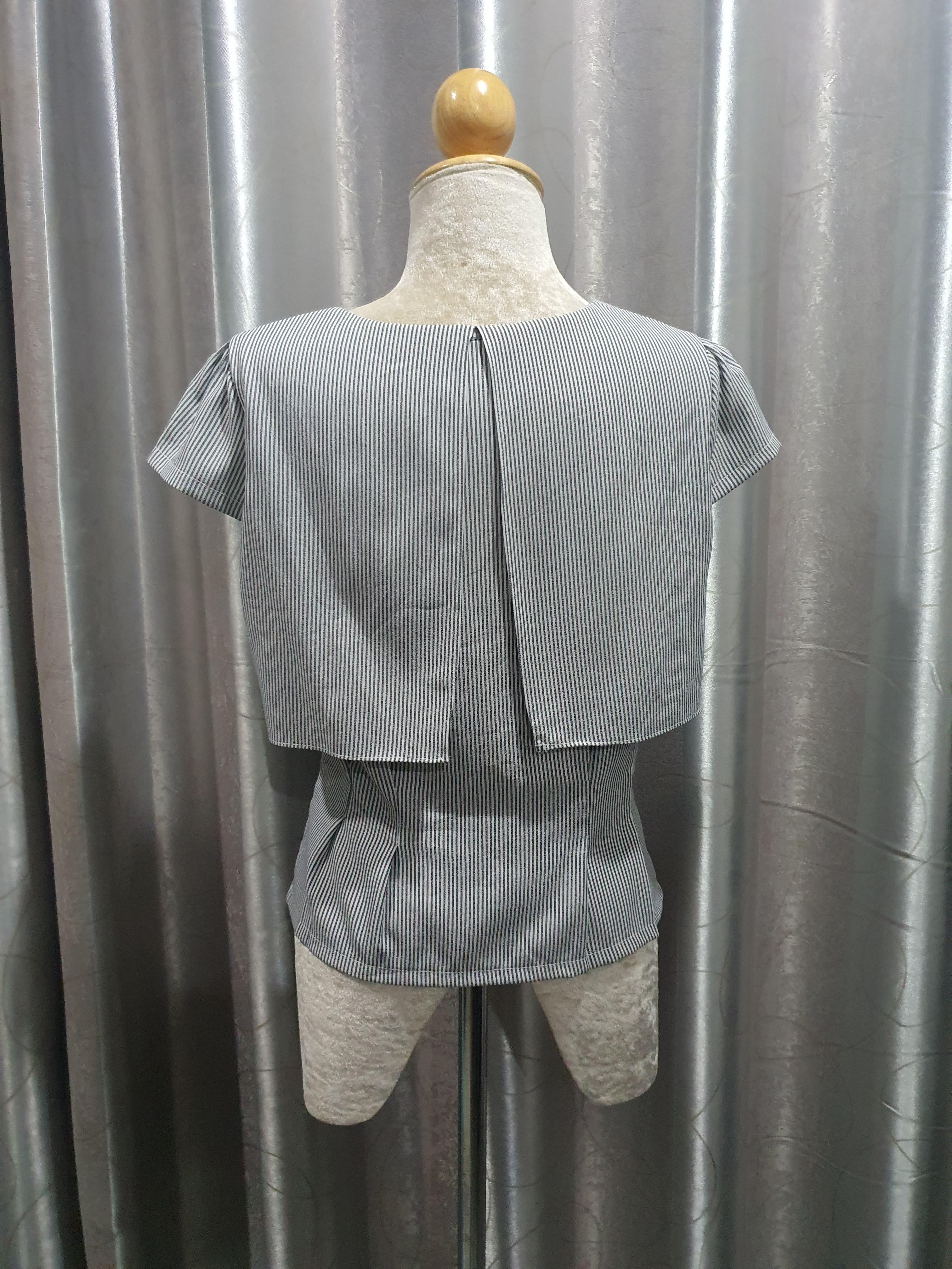 FF01826 เสื้อแฟชั่น สีเทาลาย มือสอง อก 36 นิ้ว