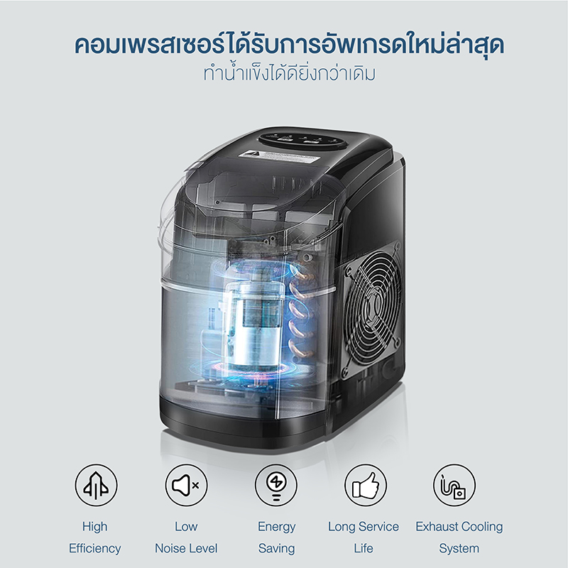 Rabbitice เครื่องทำน้ำแข็ง รุ่น HZB-12C สำหรับใช้ในครัวเรื่อน 1-2 ท่าน