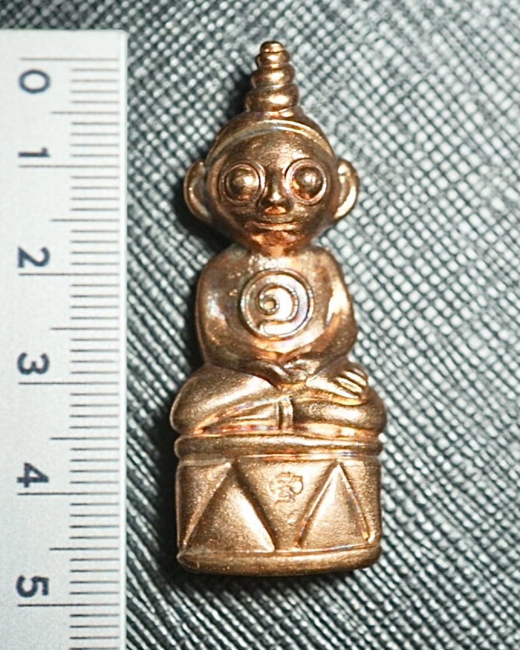งั่งบุญ (เนื้อสำริดมงคล, ปัดเงา, อุดกริ่ง) Ngang Boon (Golden Bronze, Brushed, Embedded With Bell). SKU-03090