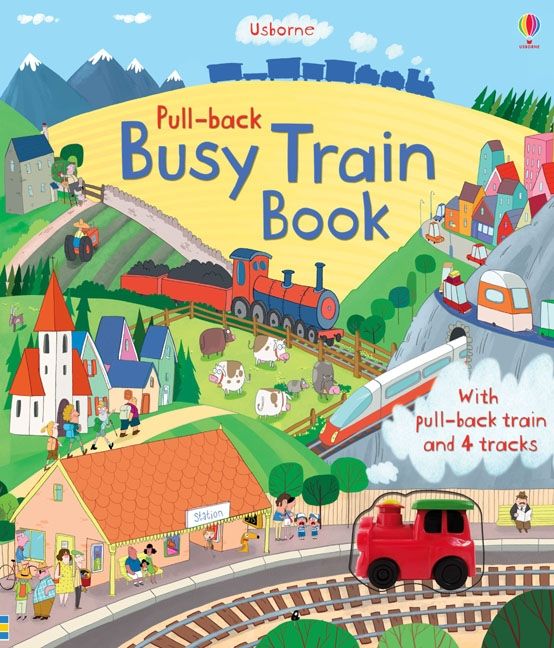 USBORNE PULL-BACK BUSY TRAIN BOOK BY DKTODAY