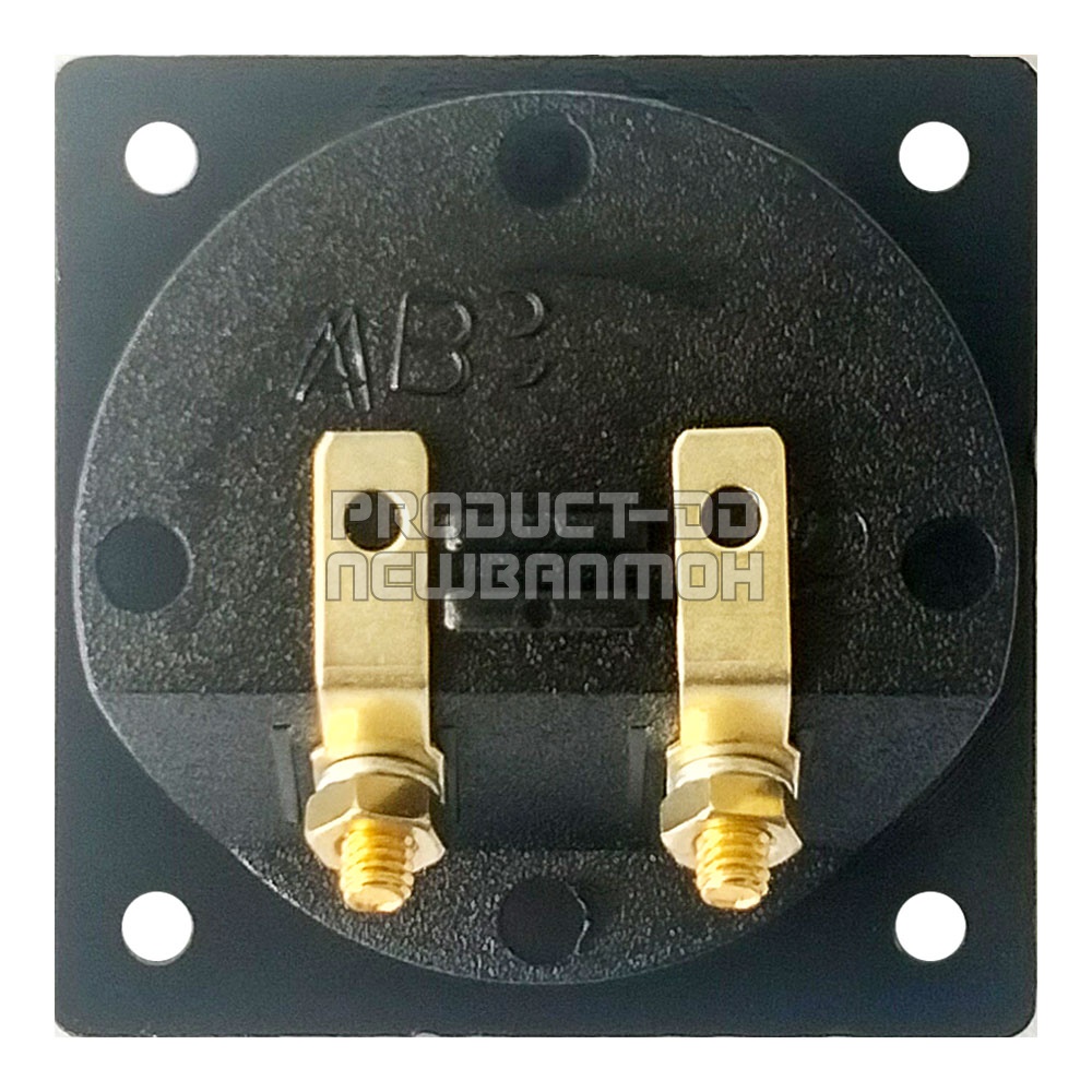 แท็ปลำโพง 2P ทรงเหลี่ยมขนาด 5.7x5.7 ซม. ขั้วสปริงแบบกดสีทอง