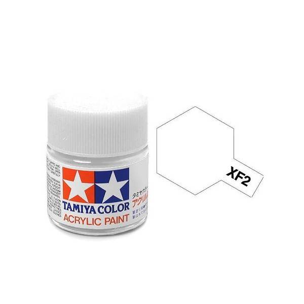 สีทาโมเดลสูตรน้ำอะคริลิกทามิย่า Tamiya Acrylic XF-2 Flat White (10 ml)