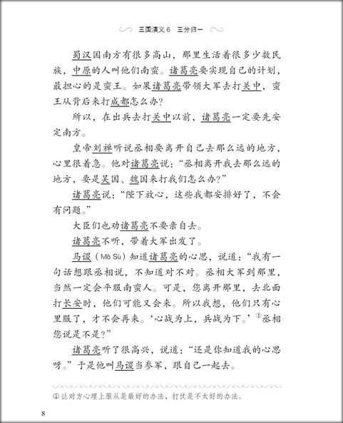 หนังสืออ่านนอกเวลาภาษาจีนเรื่องสามก๊ก ตอนอุบายเมืองเปล่า 汉语分级读物(第2级):三国演义(6三分归一)