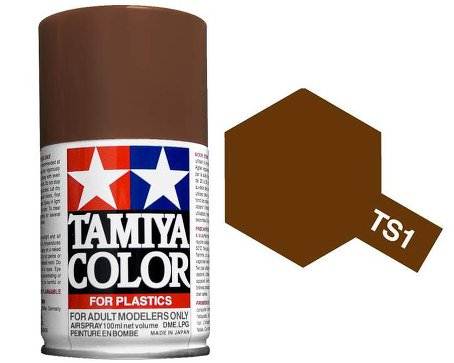 สีพ่นโมเดลรถ สีพ่นโครงรถ สีสเปรย์ทามิย่า Tamiya Spray Color TS-1 Red Brown (100 ml)