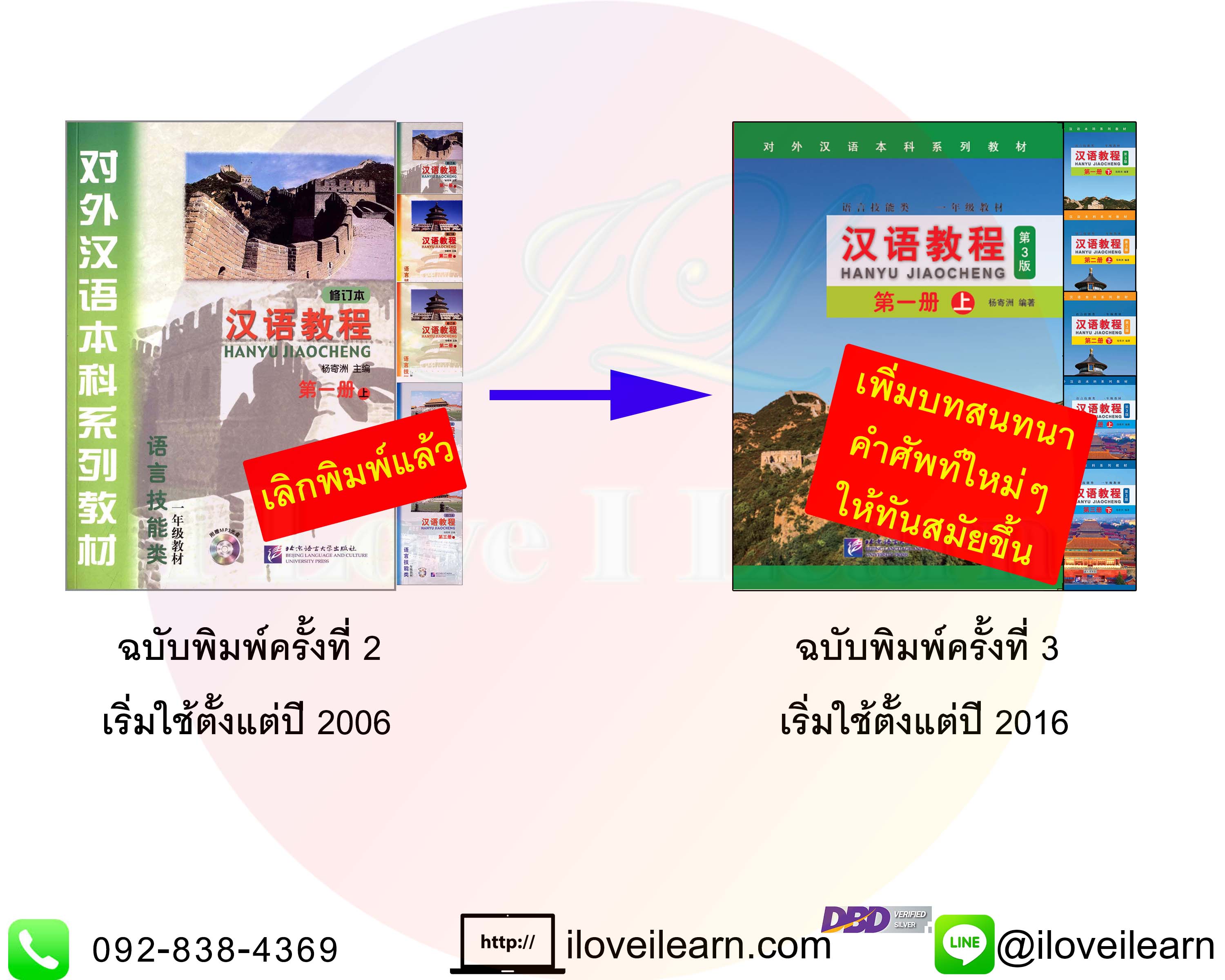 แบบเรียนภาษาจีน Hanyu Jiaocheng (汉语教程) หนังสือเรียนภาษาจีน Hanyu Jiaocheng ฉบับพิมพ์ครั้งที่ 2 ฉบับพิมพ์ครั้งที่ 3 แตกต่างกันอย่างไร โพสต์นี้มีคำตอบ