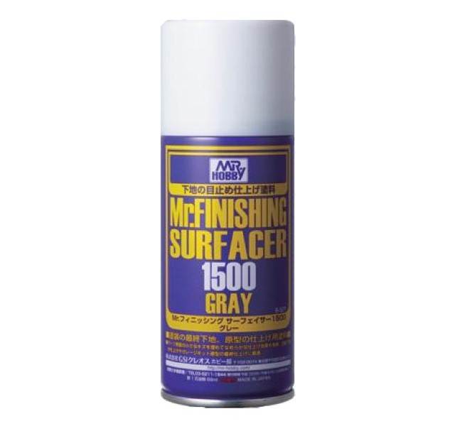 สีสเปรย์รองพื้นโมเดลมิสเตอร์ฮอบบี้ B527 Mr.Finishing Surfacer 1500 Gray สีรองพื้นเทา 170ml