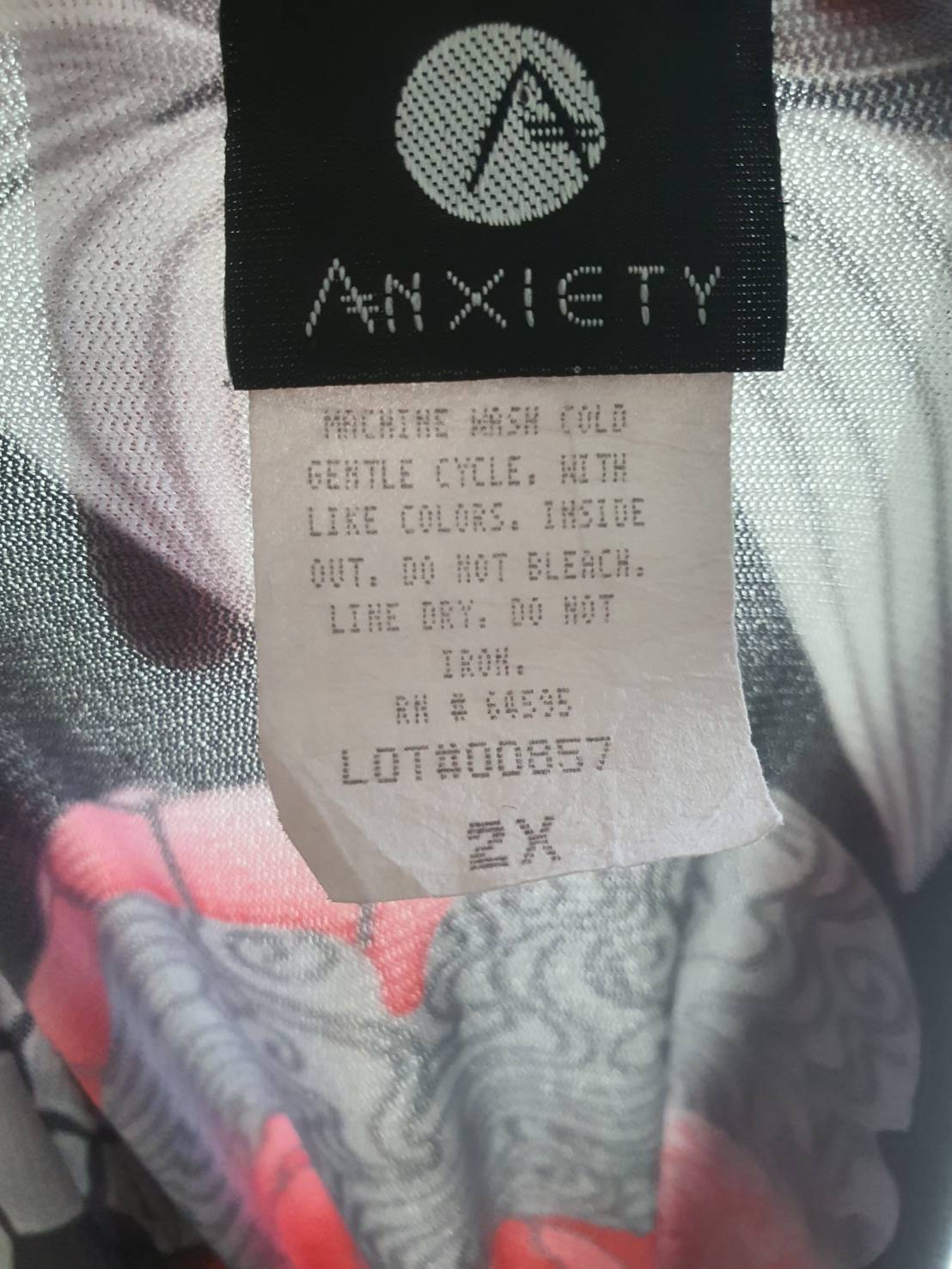FF03860 เสื้อผ้ามือสอง lสีเทาลาย แบรนด์ anxiety อก 48-55 นิ้ว