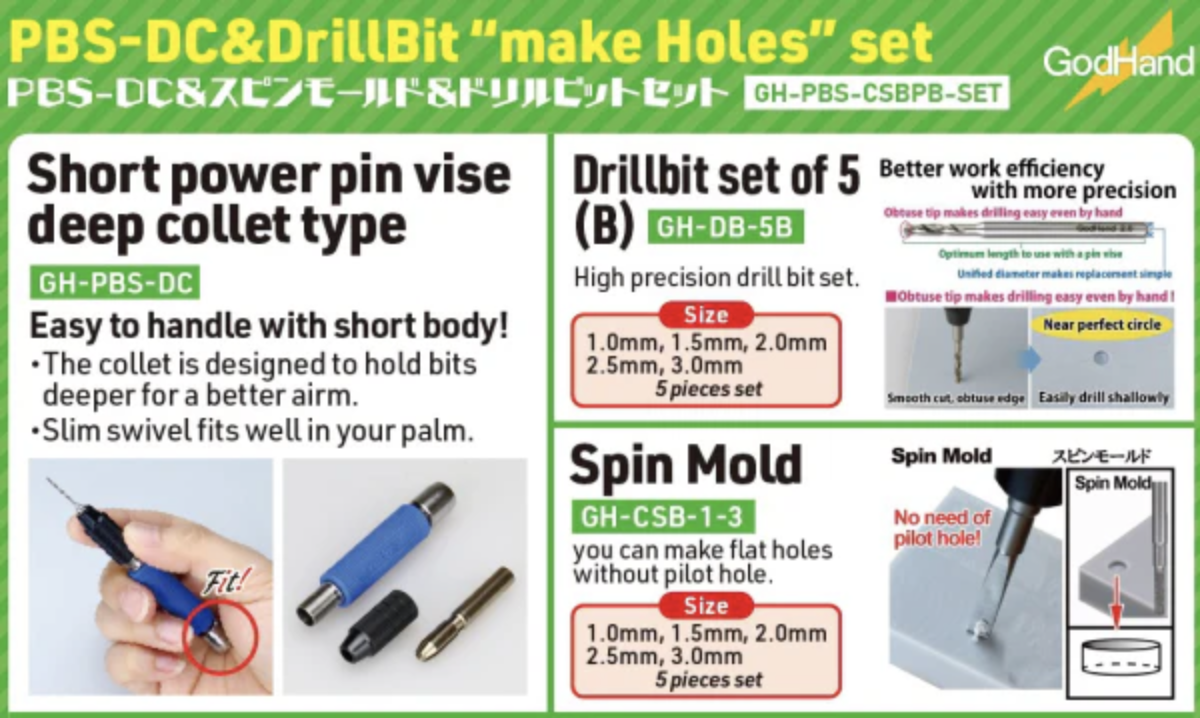 GH-PBS-CSBPB-SET PBS-DC & DRILL BIT "MAKE HOLES" SET
