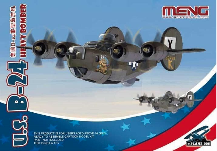 โมเดลเครื่องบินจำลอง Meng Model ซีรีย์ Meng Kids รุ่น mPLANE-006 U.S. B-24 Heavy Bomber