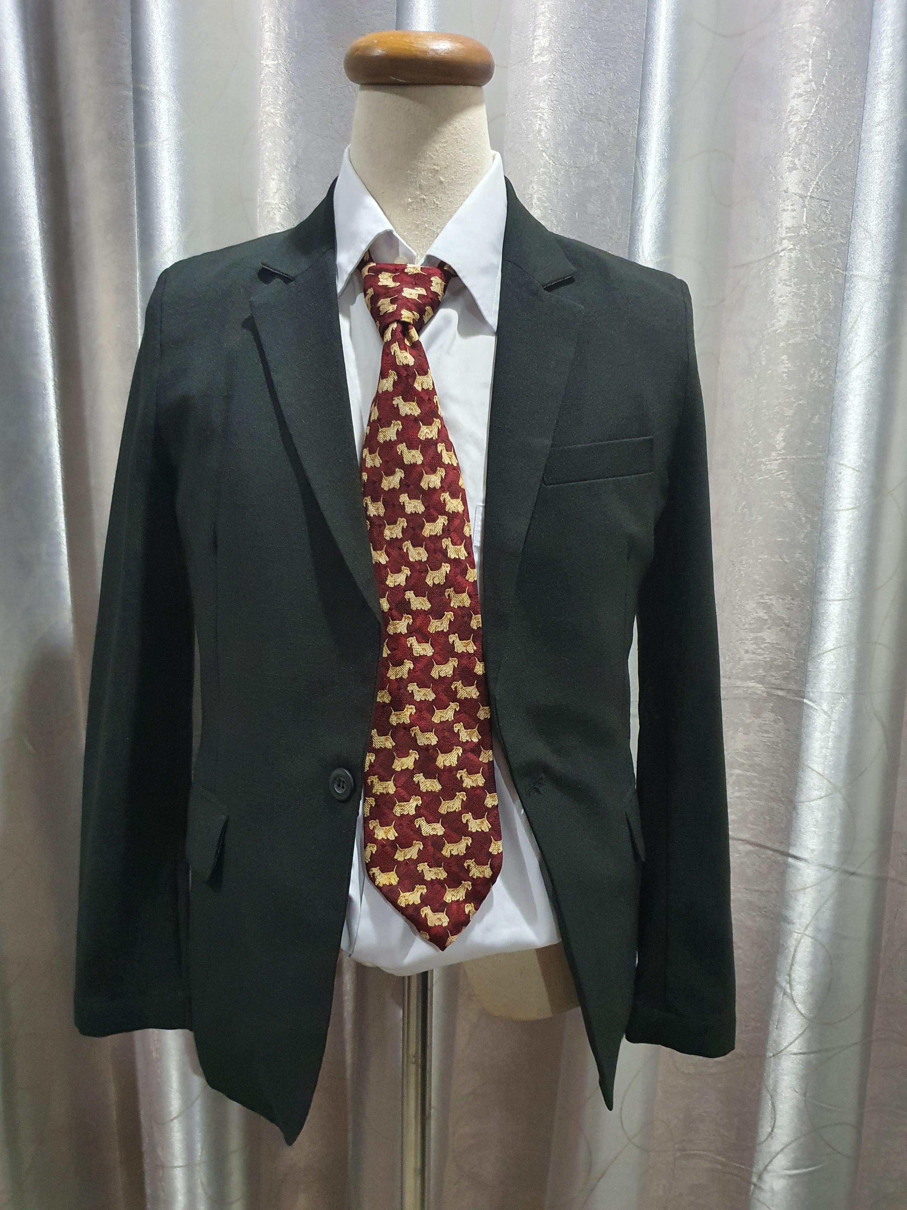 Suit0063 เสื้อสูทชาย มือสอง นำเข้า สีดำ Myking อก 35 นิ้ว