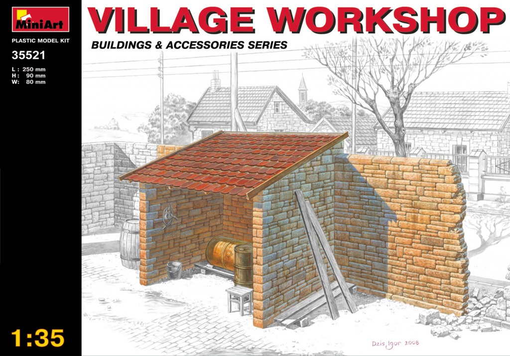 โมเดลฉากจำลอง MiniArt ขนาด 1/35 MI35521 Village Workshop