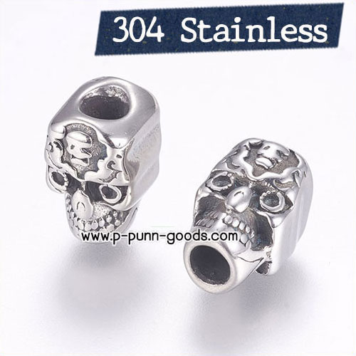ลูกปัดหัวกะโหลก สแตนเลส (Stainless Steel)