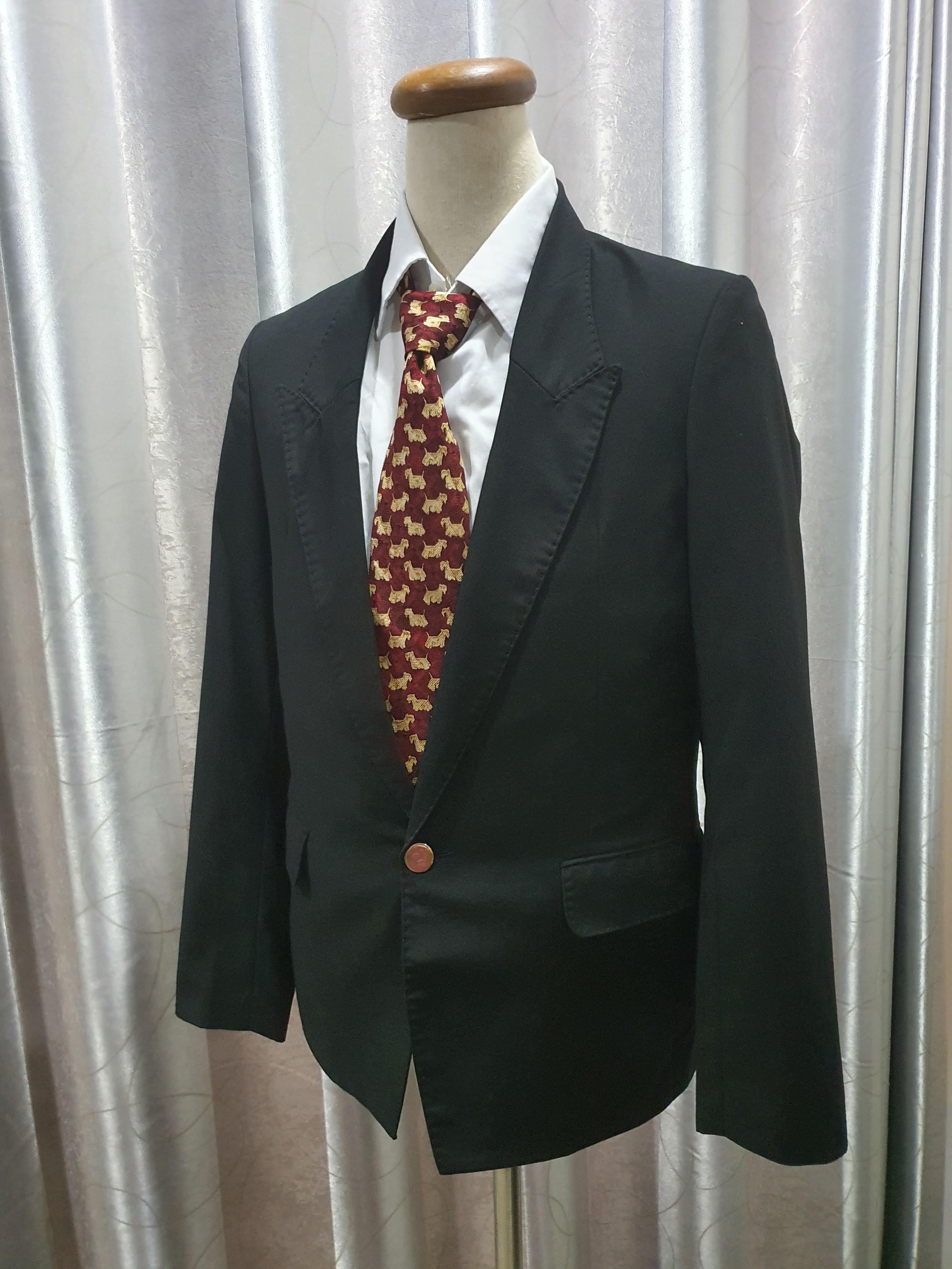 Suit0061 เสื้อสูทชาย มือสอง สีดำ นำเข้าเกาหลี jun อก 36 นิ้ว