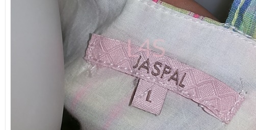 FF05429 จั๊มสูท มือสอง สีเหลืองเขียนอ่อน แบรนด์ JASPAL อก 34 นิ้ว