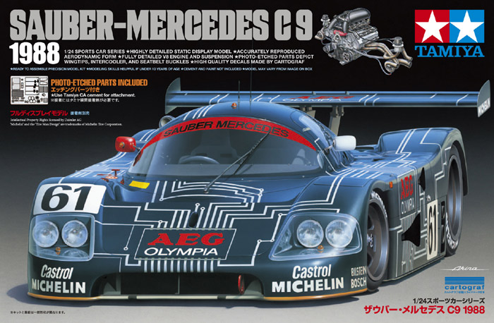 โมเดลรถแข่งจำลองทามิย่า ขนาด 1/24 TA24310 Sauber-Mercedes C9 1988