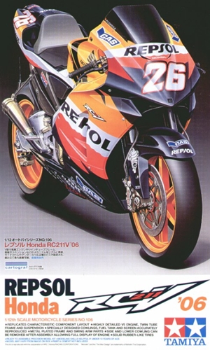 โมเดลมอเตอร์ไซด์ทามิย่า ขนาด 1/12 Tamiya TA14106 Repsol Honda RC211V'06