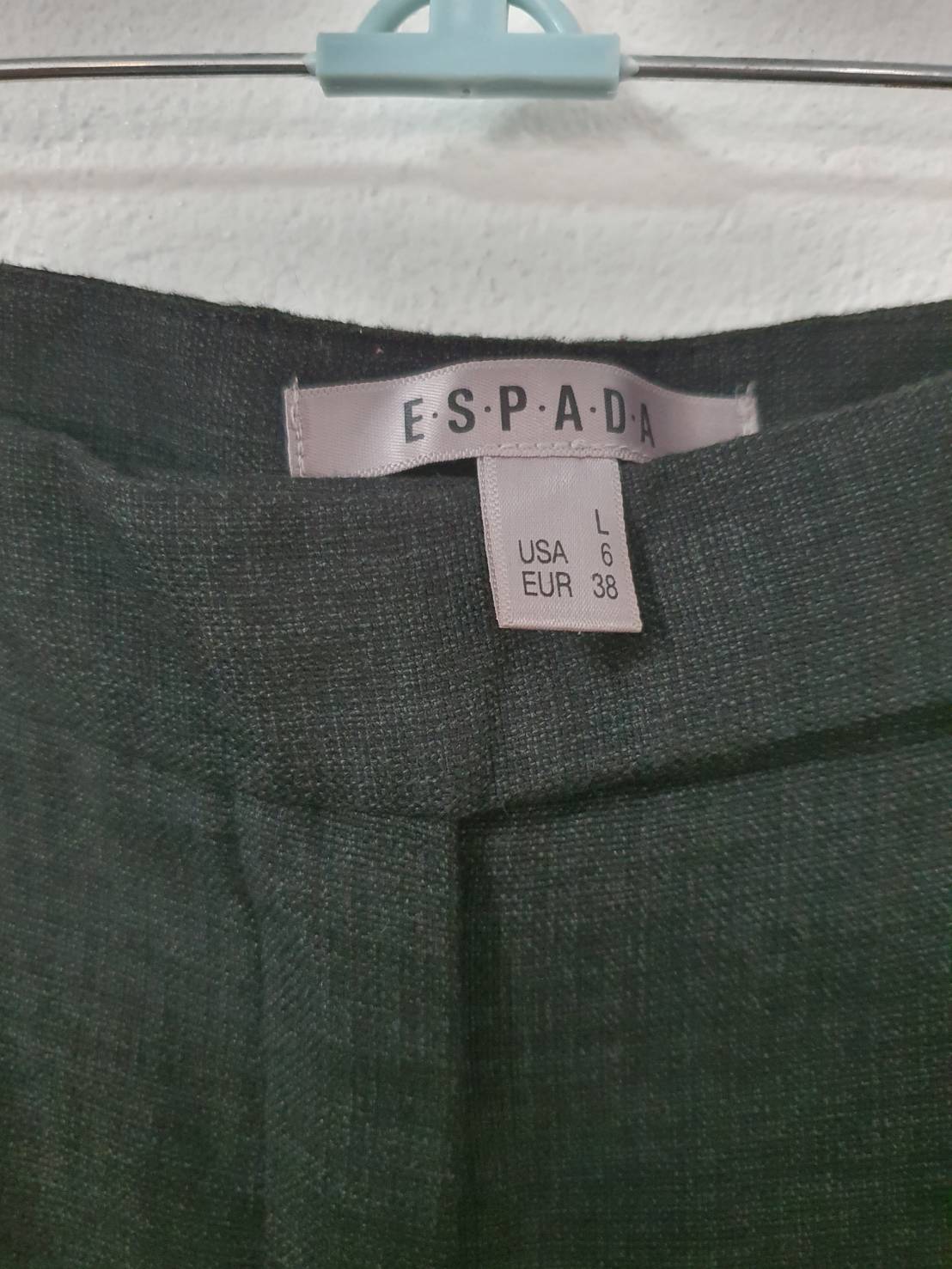 FF06359 กางเกงผ้ามือสอง สีเทาดำ แบรนด์ ESPADA เอว 32 นิ้ว