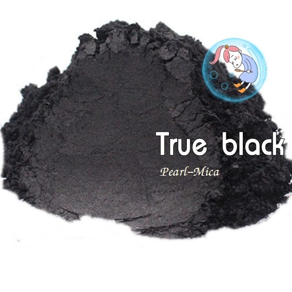 Color Black : True Black mica pearlescent pigment/ สีดำประกายมุก ผงละเอียดมีประกาย
