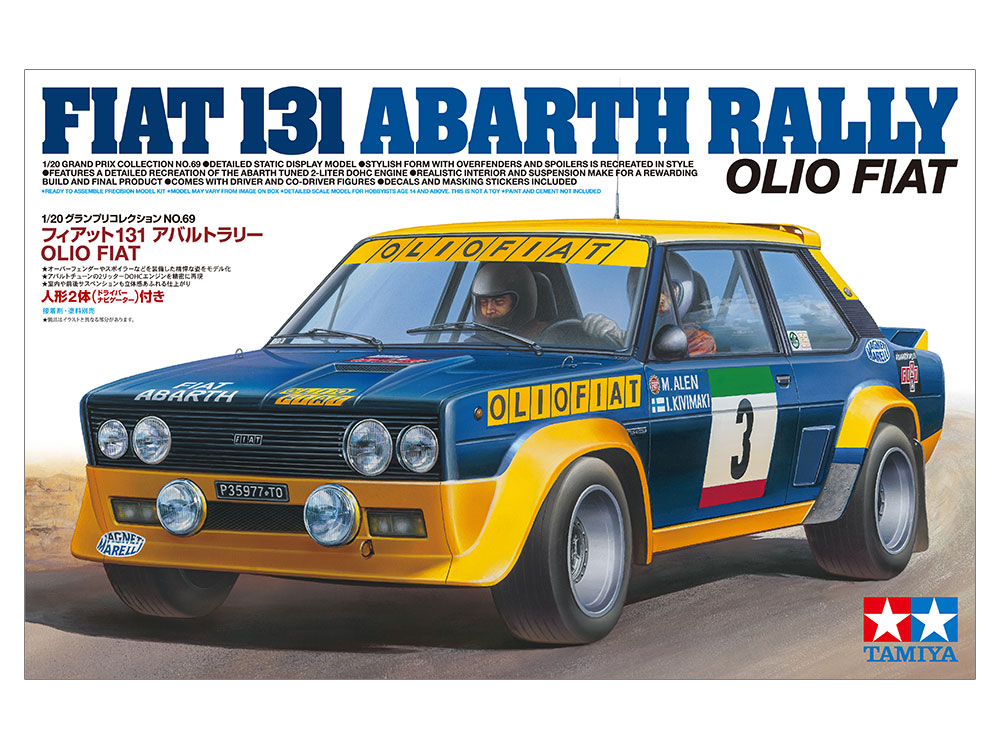 โมเดลประกอบรถแข่งทามิย่า F1 ขนาด 1/20 Tamiya TA20069 Fiat 131 Abalt Rally OLIO FIAT