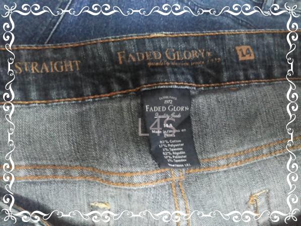 FF02168--กางเกงยีนส์ มือสอง แบรนด์ FADED GLORY เอว 33-35 นิ้ว