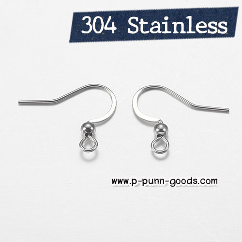 ก้านต่างหูสแตนเลส 16 มม. แบบเกี่ยว (304 Stainless Steel)