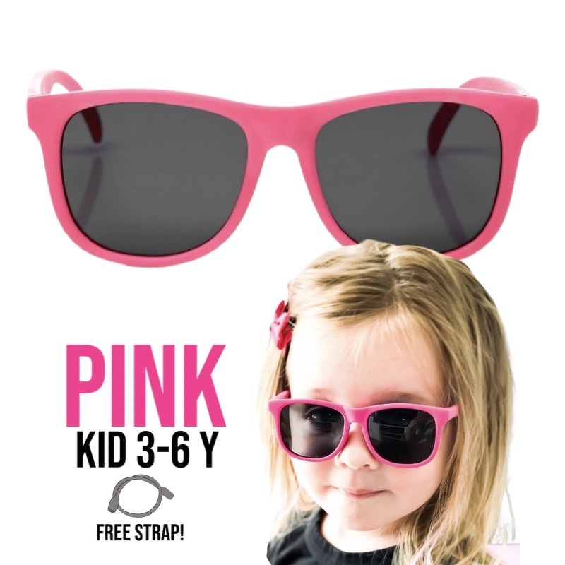 Hipsterkid Pink Sunglasses Age 3-6 แว่นกันแดดเด็กสีชมพู (Logo-Hipsterkid)
