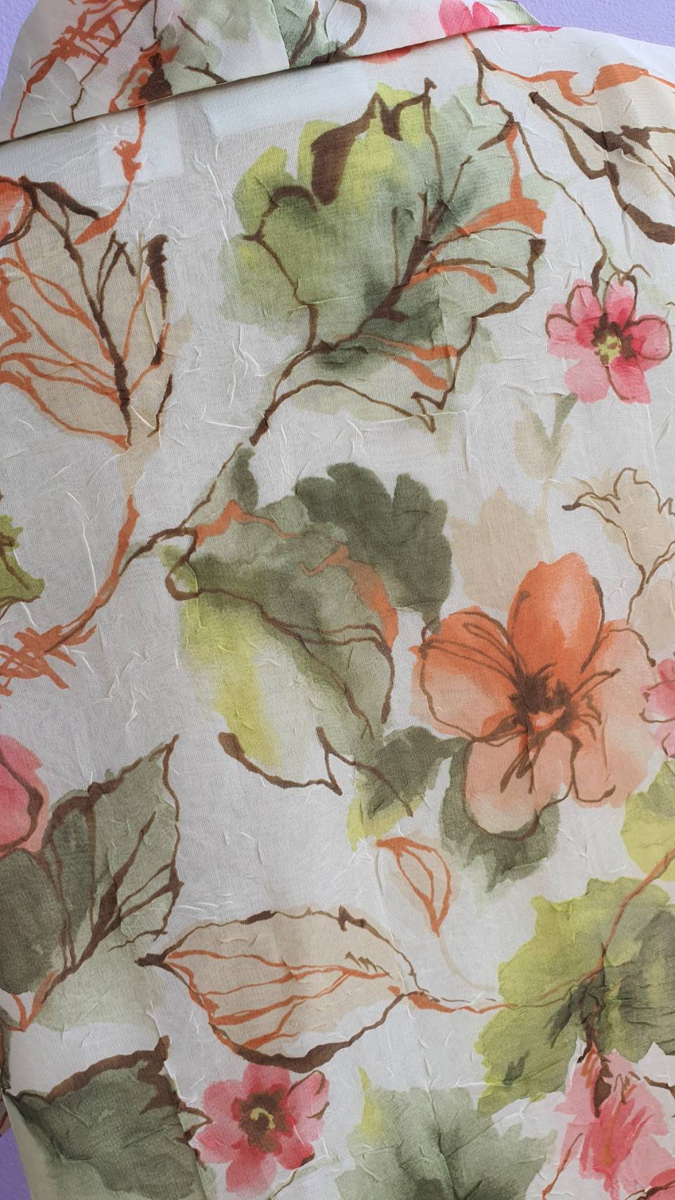FF03071 เสื้อเชิ้ตแฟชั่น ลายดอก แบรนด์ มือสอง alfred dunner อก free-47 นิ้ว