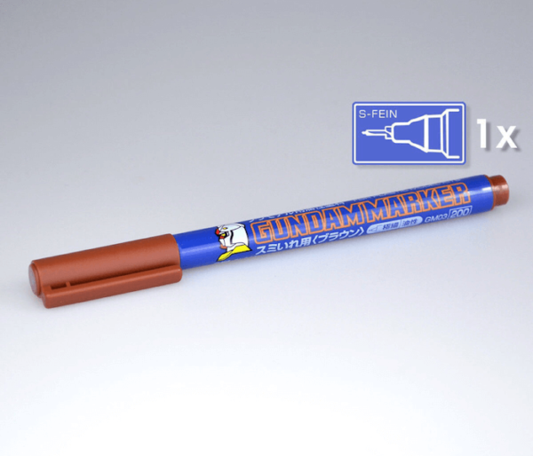 ปากกาตัดเส้นกันดั้มมาร์คเกอร์ GM03 Gundam Marker Liner Brown สีน้ำตาล
