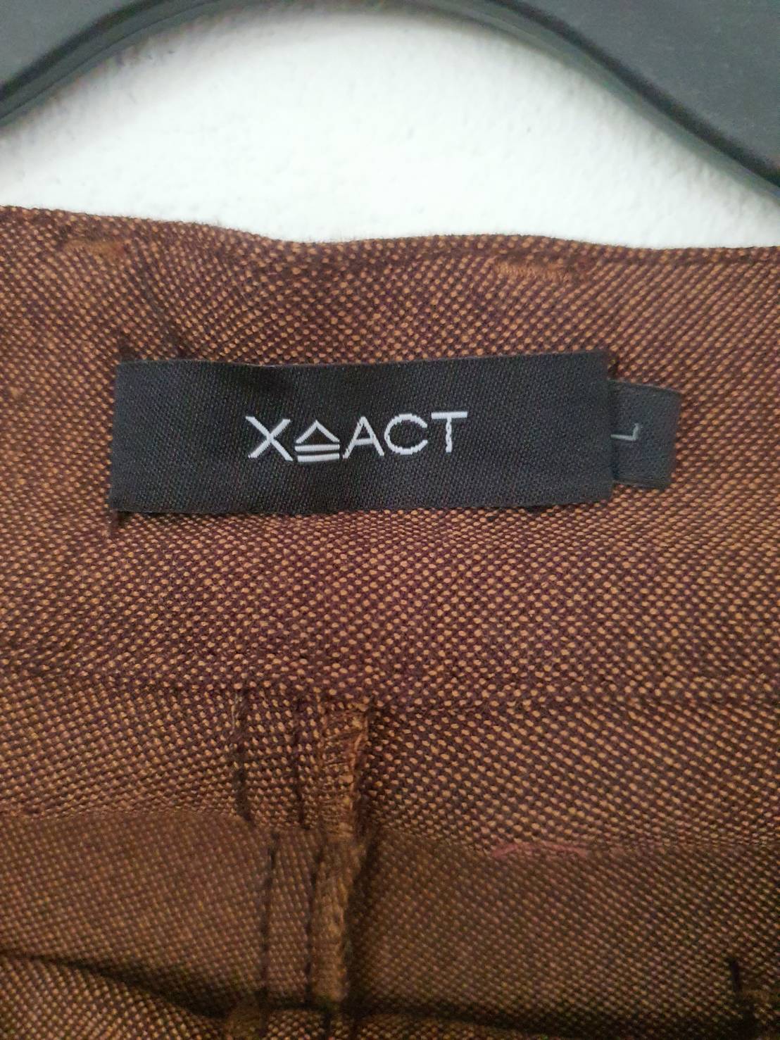 FF06255 กางเกงผ้า สีน้ำตาล แบรนด์ x=act เอว28-30 นิ้ว