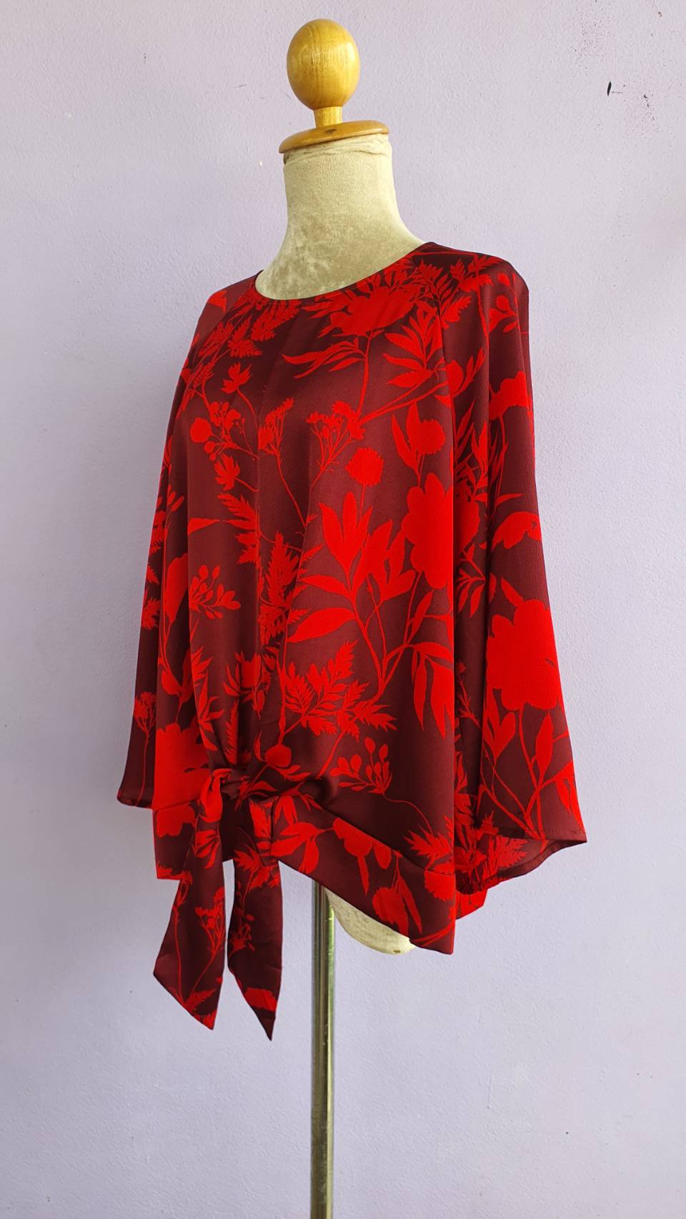 FF03320 เสื้อแฟชั่น สีแดง มือสอง แบรนด์ Liz claiborne อก free-48 นิ้ว
