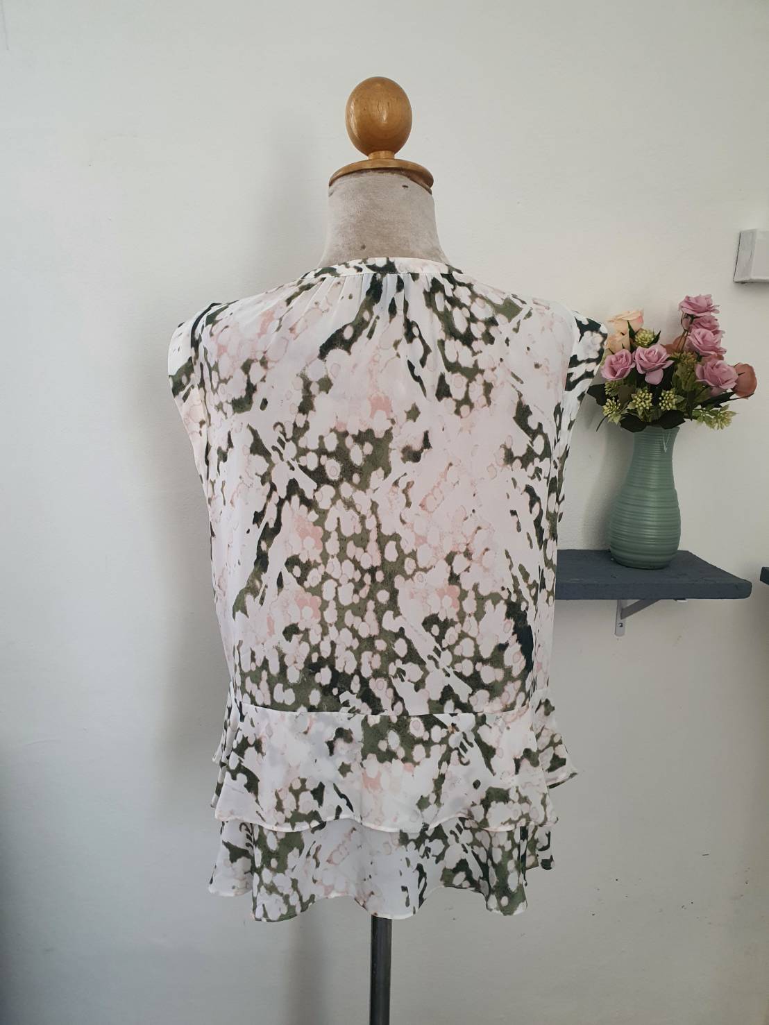 FF05149 เสื้อผ้ามือสอง ชีฟองลวดลายสวย แบรนด์ Mossimo อก free-40 นิ้ว
