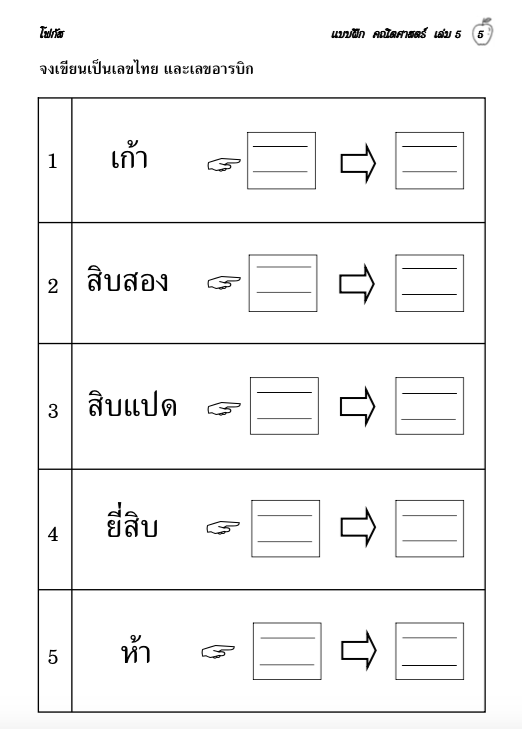 คณิตศาสตร์ เล่ม 5 (อนุบาล2) สำนักพิมพ์โฟกัส