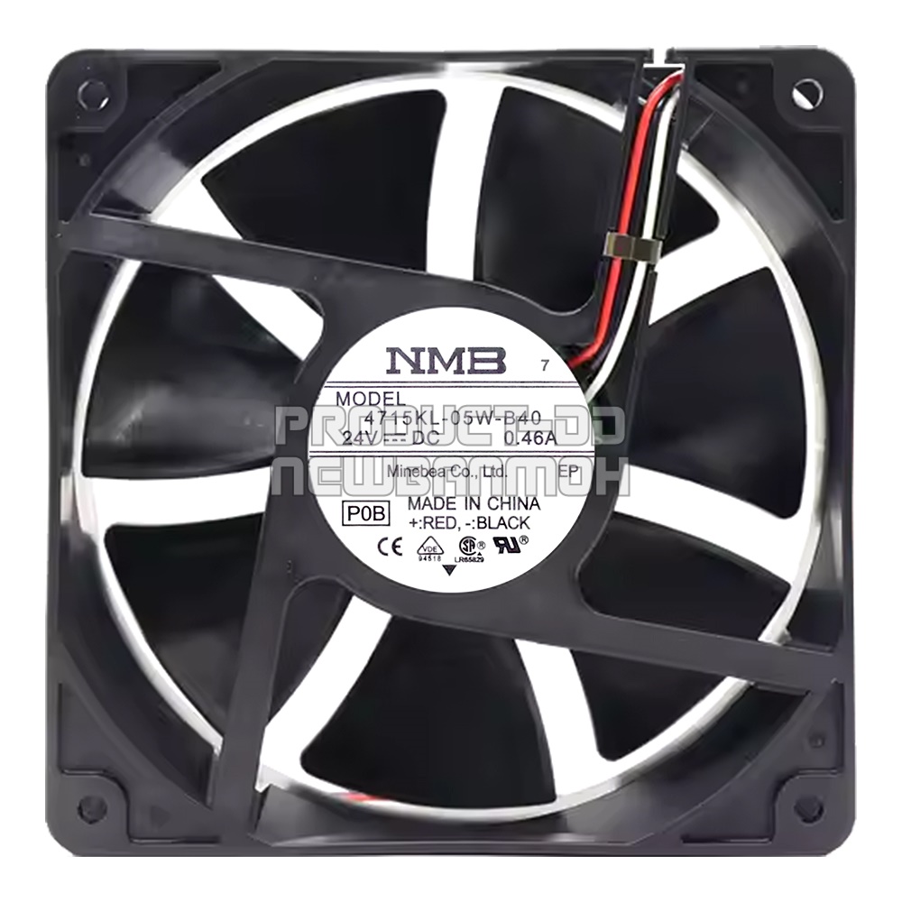 4715KL-05W-B40 พัดลมระบายความร้อน DC 24V บอลแบริ่ง Ball Bearing 4.5 นิ้ว (12x12x3.8 ซม.)