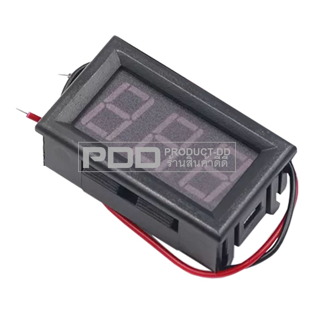 โวลต์มิเตอร์ดิจิตอล วัดแรงดัน Volt Meter ตัวเลขสีน้ำเงิน สองสาย DC 4.5V-30V ตัวเลข 0.56 นิ้ว