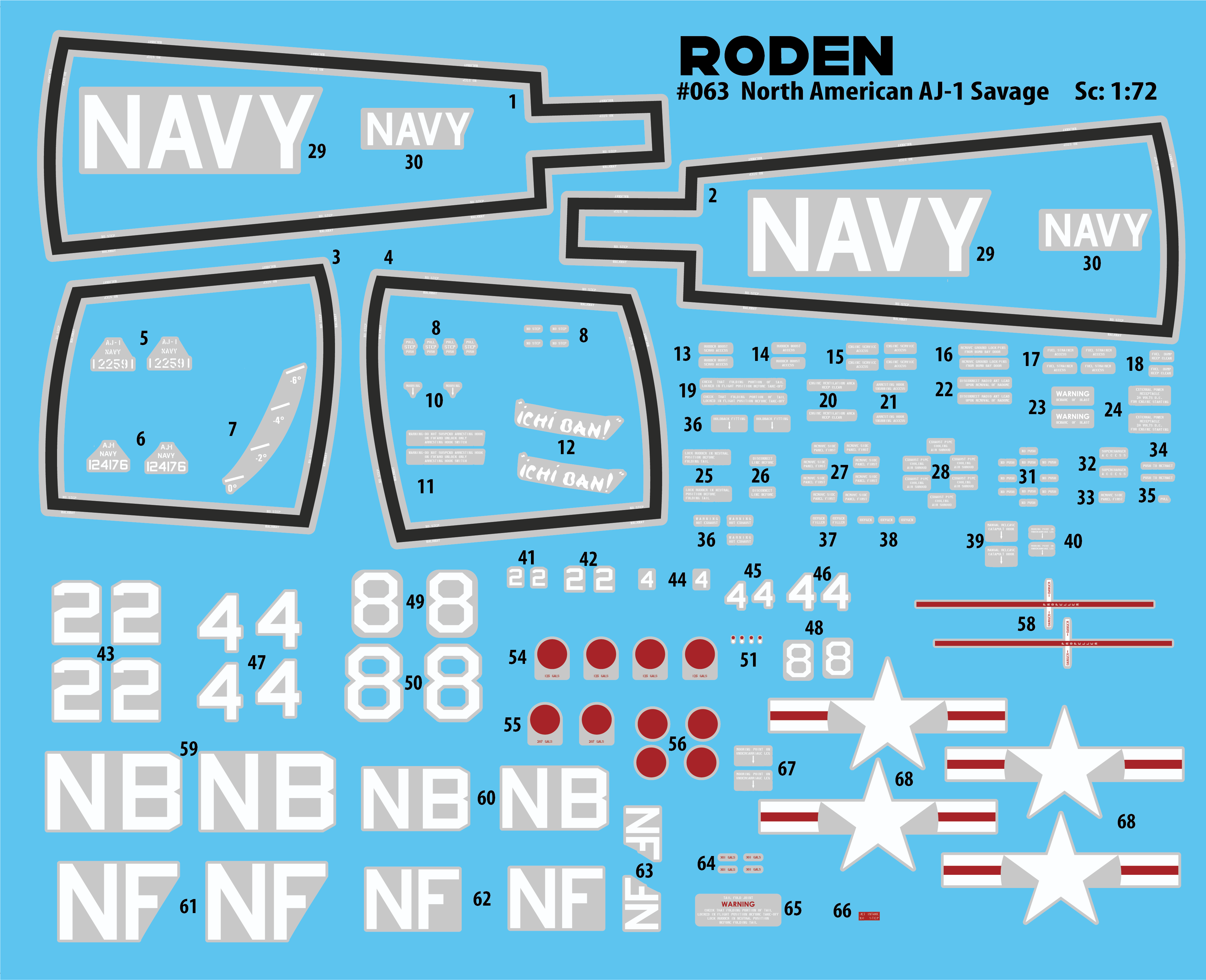 โมเดลเครื่องบิน Roden ขนาด 1/72 RO063 NORTH AMERICAN AJ-1 SAVAGE