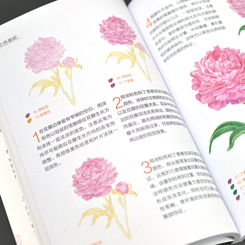 (พร้อมส่ง) หนังสือระบายสีไม้ภาพพืช