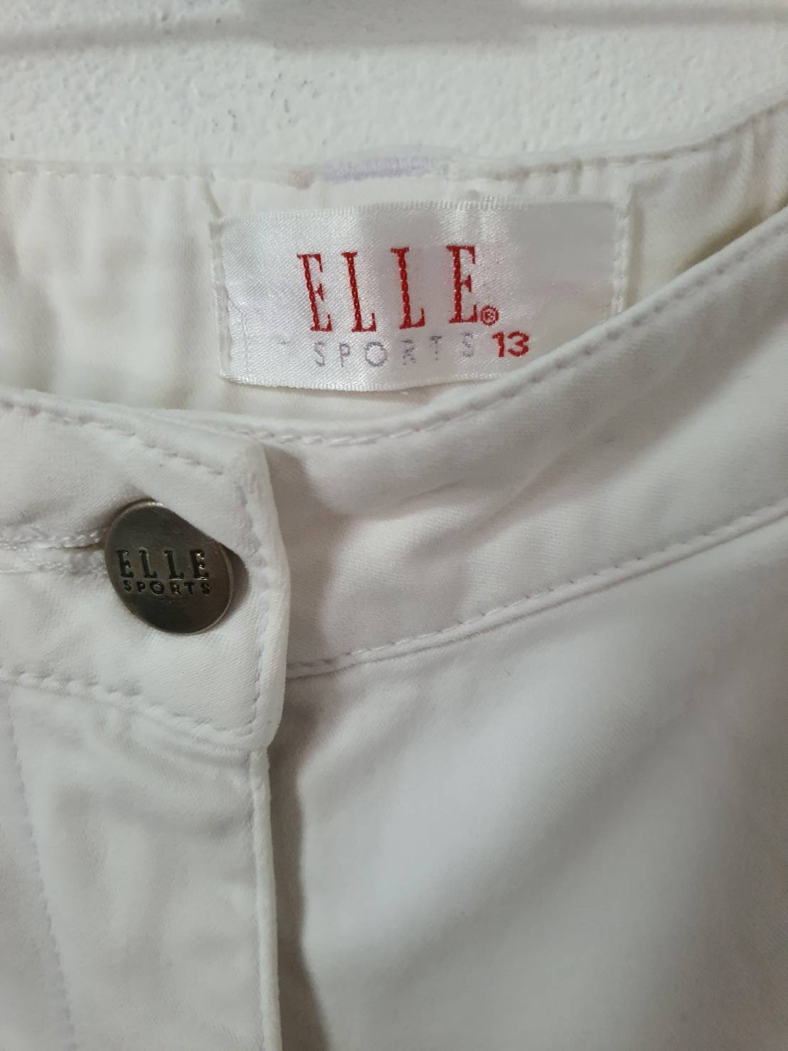 FF06361 กางเกงผ้ามือสอง สีขาว แบรนด์ ELLE เอว นิ้ว