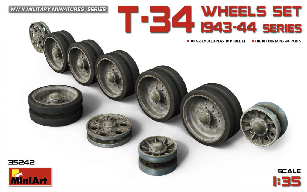 โมเดลฟิกเกอร์ MiniArt ขนาด 1/35 MI35242 T-34 Wheels set 1943-44 series