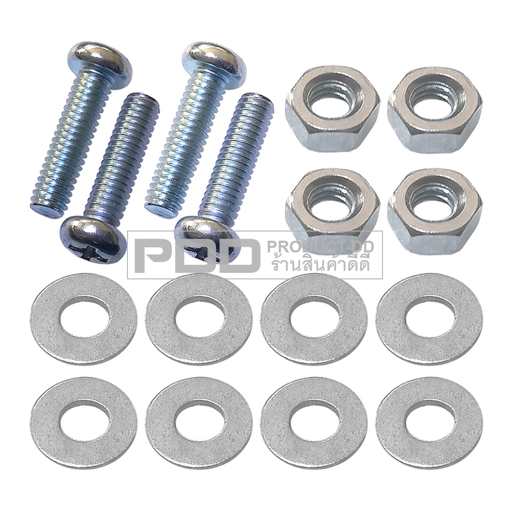 ชุดสกรูหัวกลม JP M4x15 ยึดตะแกรงเหล็ก สำหรับพัดลม 3-8 นิ้ว