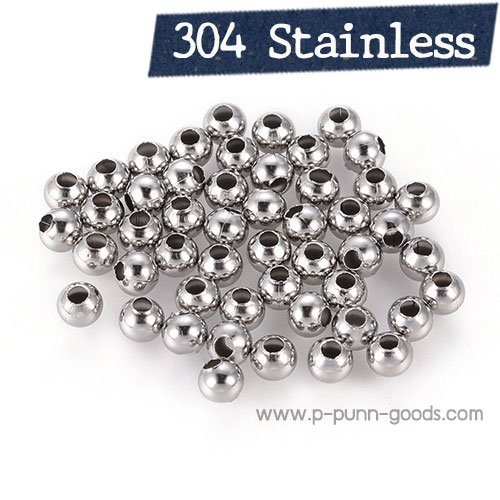 ลูกปัดสแตนเลส เม็ดกลม 3 มม. (Stainless Steel)