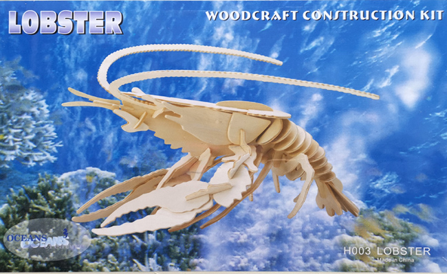 Dinokids3D ตัวต่อไม้ 3 มิติ กุ้งล็อปสเตอร์ Lobster จิ๊กซอว์ไม้ โมเดลไม้ 3 มิติ