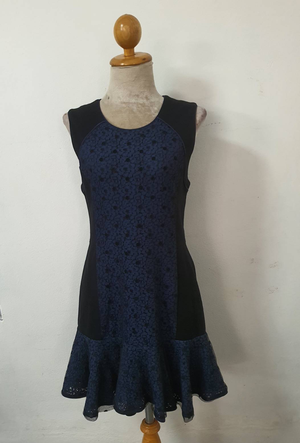 FF06316 เดรสมือสอง สีน้ำเงิน แบรนด์ JASPAL อก 32-34 นิ้ว